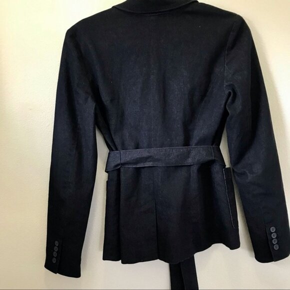 Susina Dark Blue Denim Tie Front Button-Front Women's Blazer Jacket. Size S - Picture 5 of 12